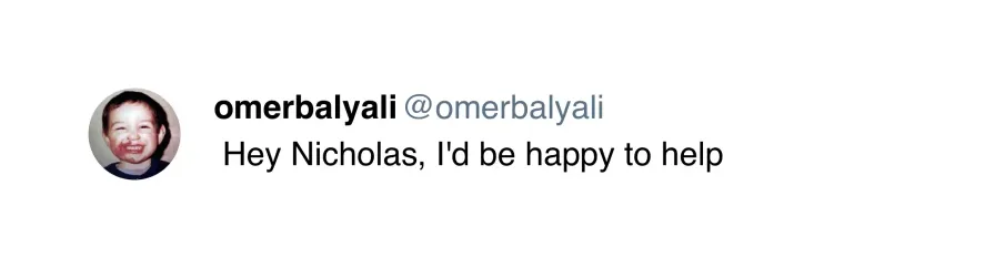 Ömer Balyalı tweet offering help with ESLint logo redesign